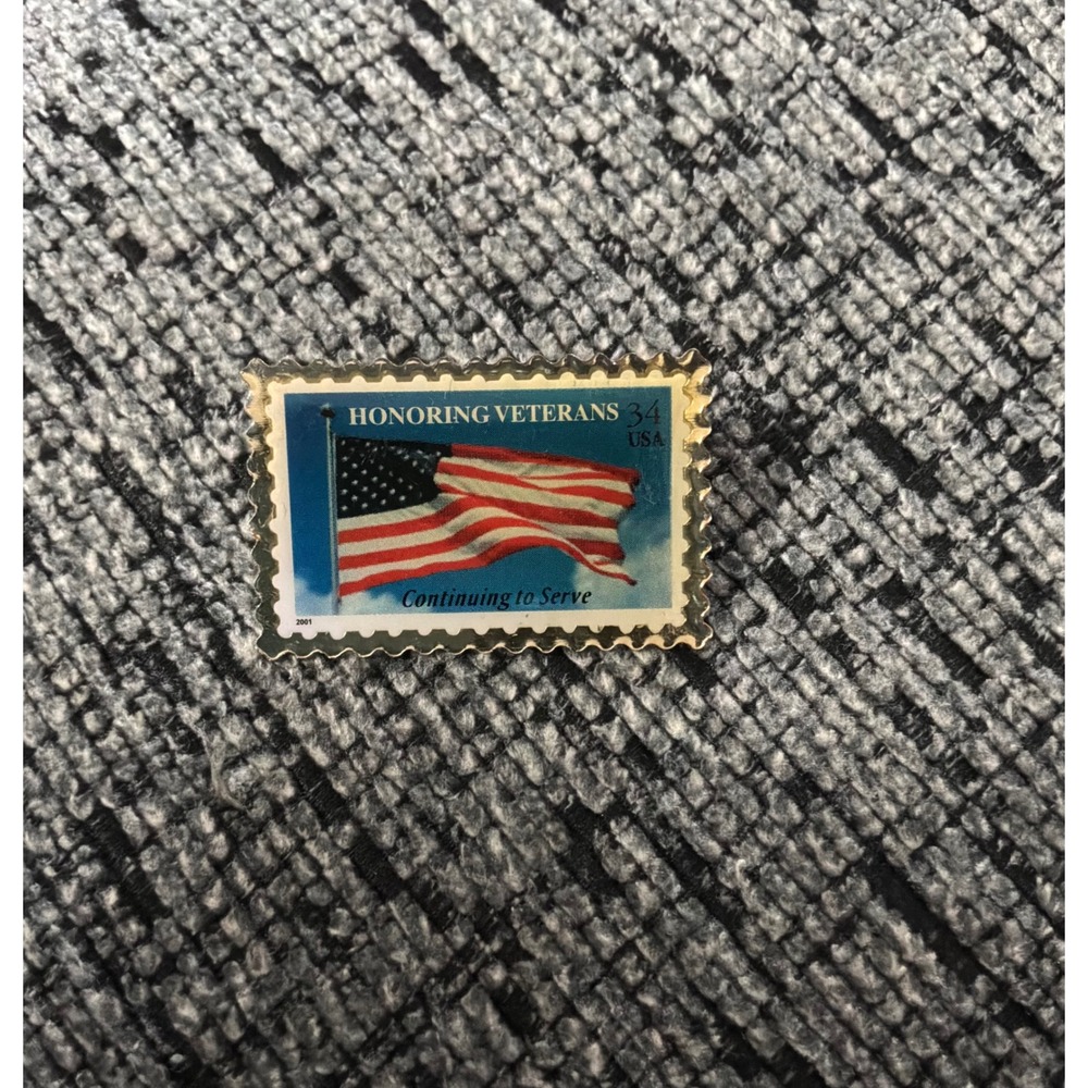 Honoring Veterans 34 cent postage Stamp pinback lapel pin